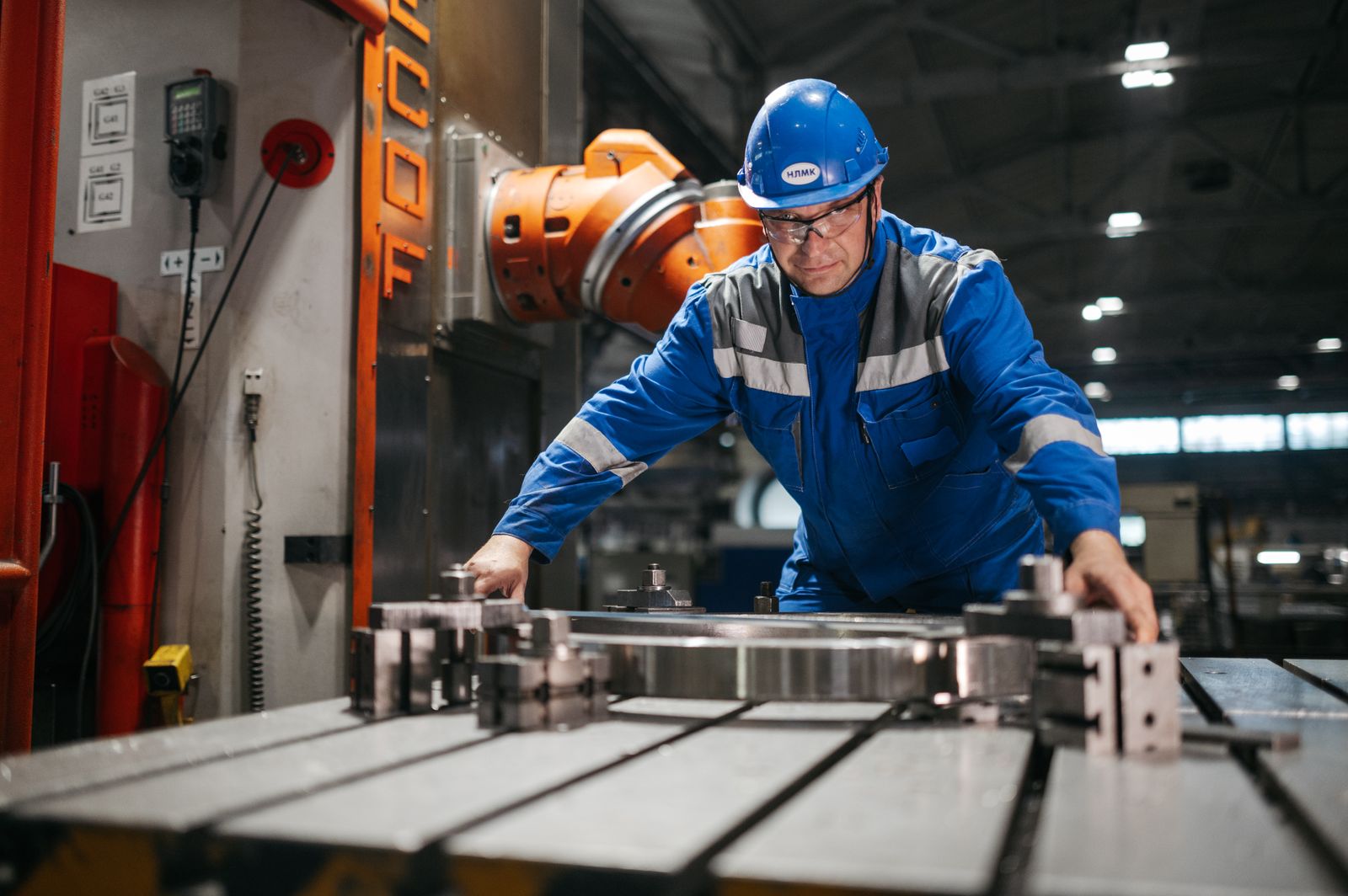 Manufacturing Stars engineer setting up a component on a CNC machining center